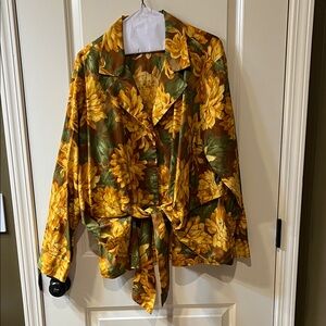 Jones New York Yellow Floral Blouse 3x